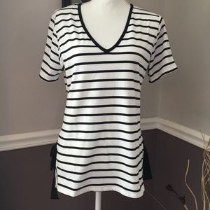 Joe Fresh Striped Shirt with Side Bows Size Large